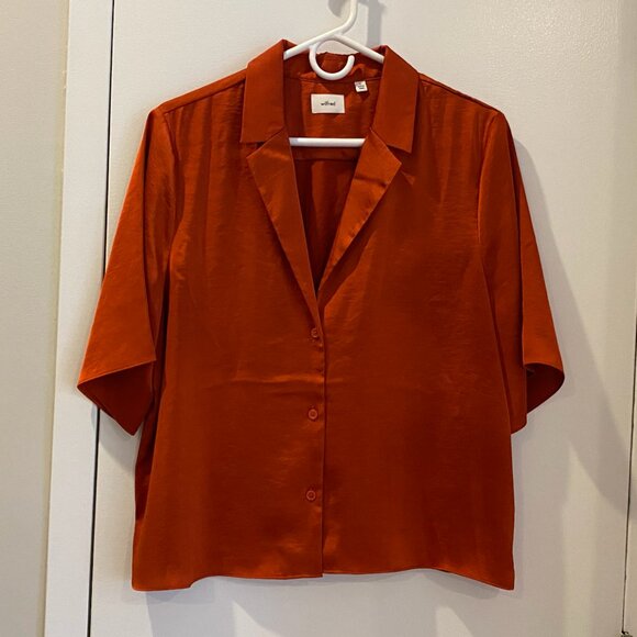 Aritzia Wilfred Beso Shirt | REVEL RED | Size L - Picture 2 of 4